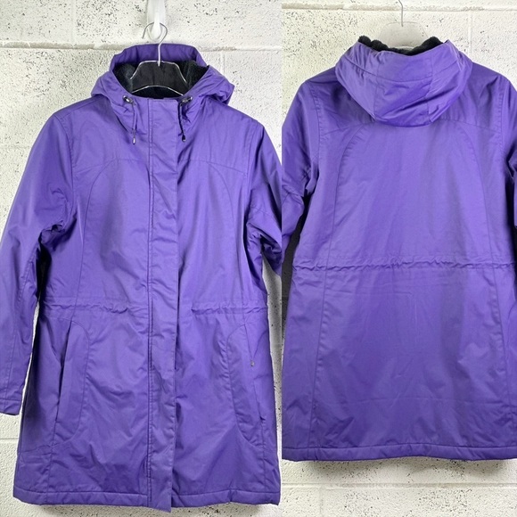 LL Bean Women's Size Small Winter Warmer Insulated Coat Hooded Mid-Length Purple - Picture 11 of 11